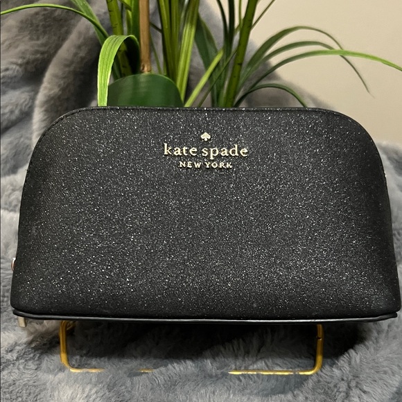 kate spade Handbags - Kate Spade Black Sparkle Cosmetic Bag EUC retail $69
